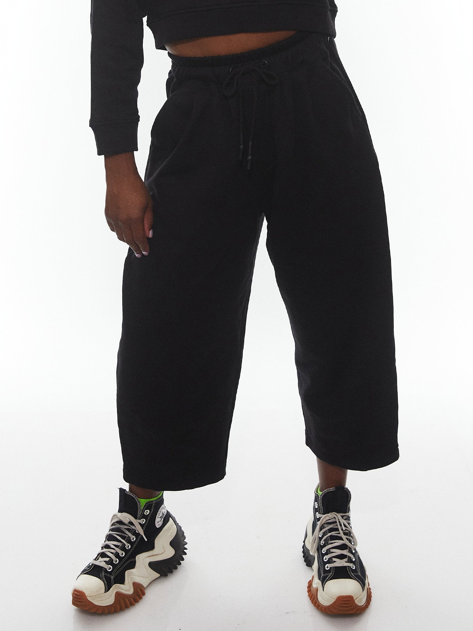 French Terry Balloon Pants in Black