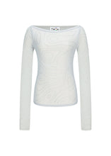 Load image into Gallery viewer, 08 RHINESTONE BOATNECK TOP
